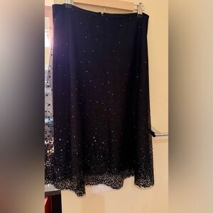Casual Corner Black Sequin Maxi Skirt